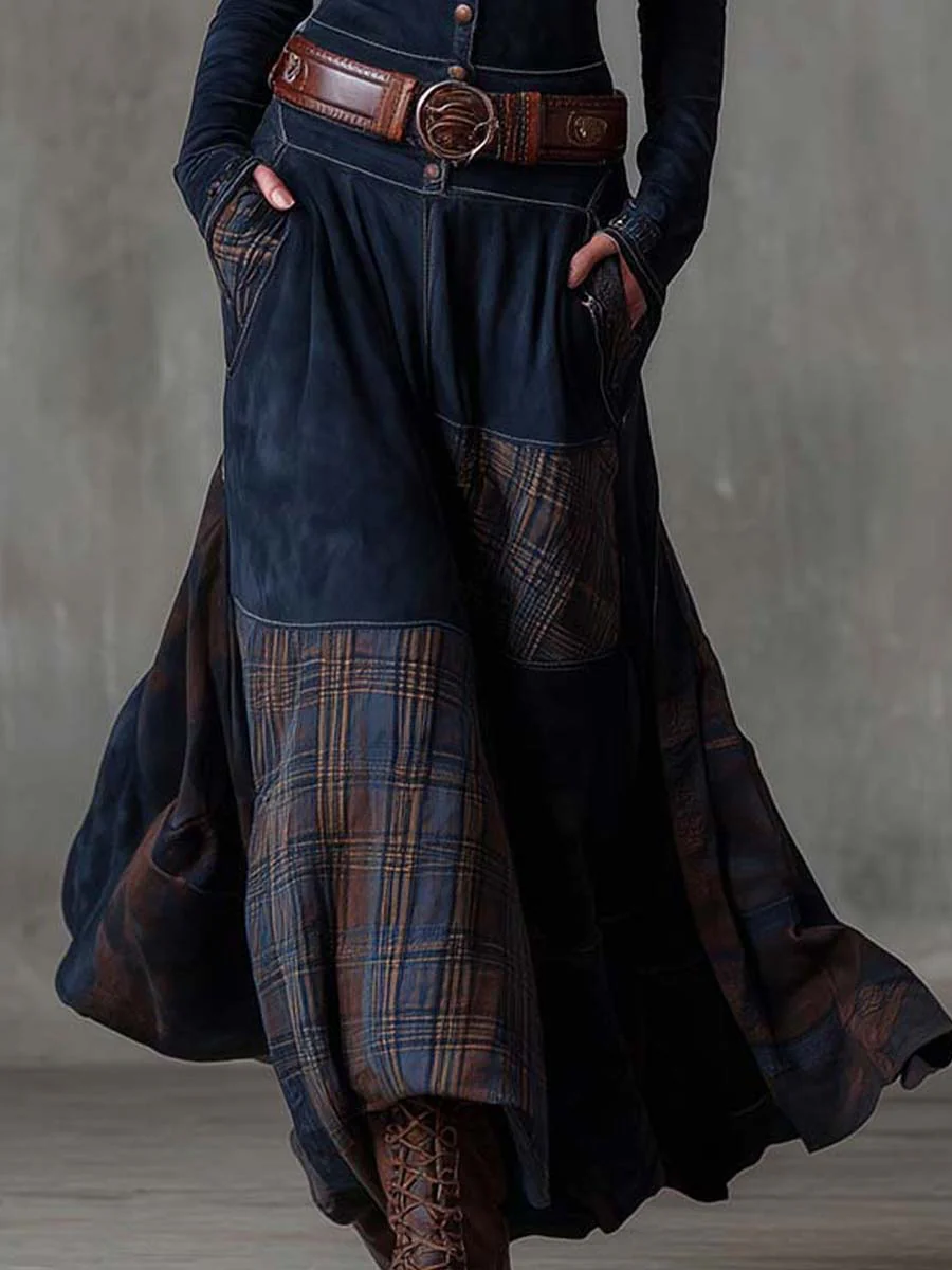 Leonora | Vintage-Maxikleid mit Taillengürtel
