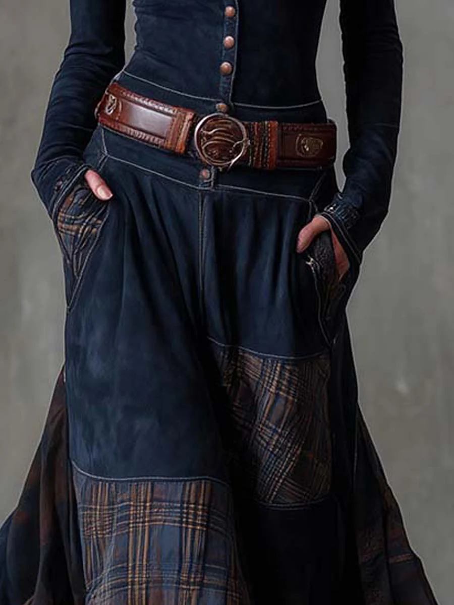 Leonora | Vintage-Maxikleid mit Taillengürtel