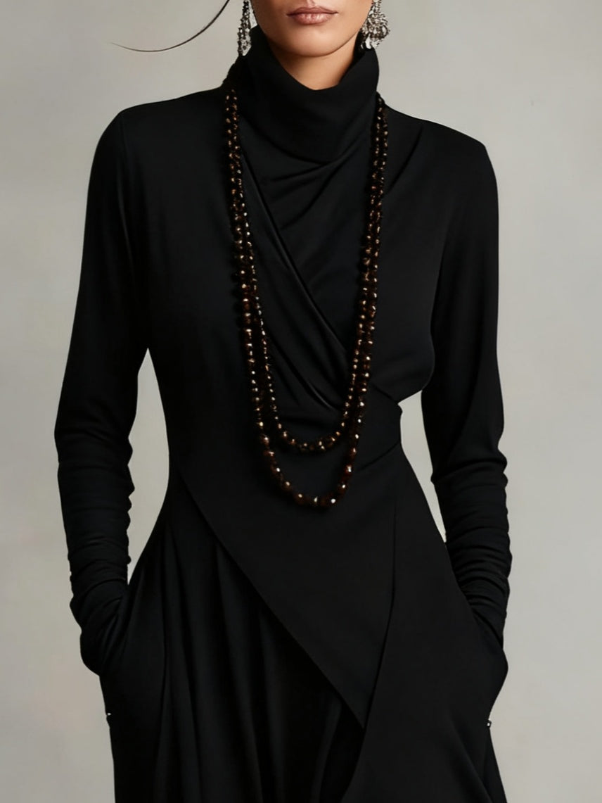 Iris | Maxikleid Violett Asymmetrisch Plissiert