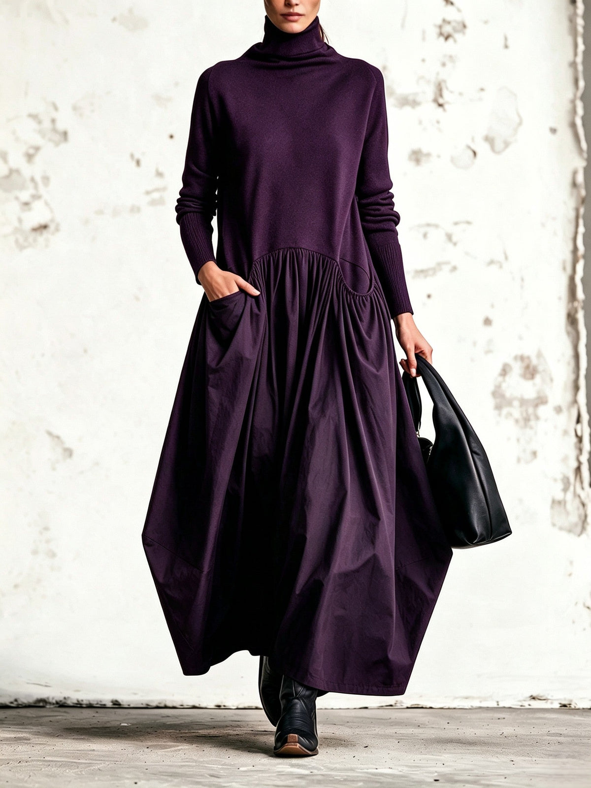 Odette | Maxikleid Oversize mit Stehkragen