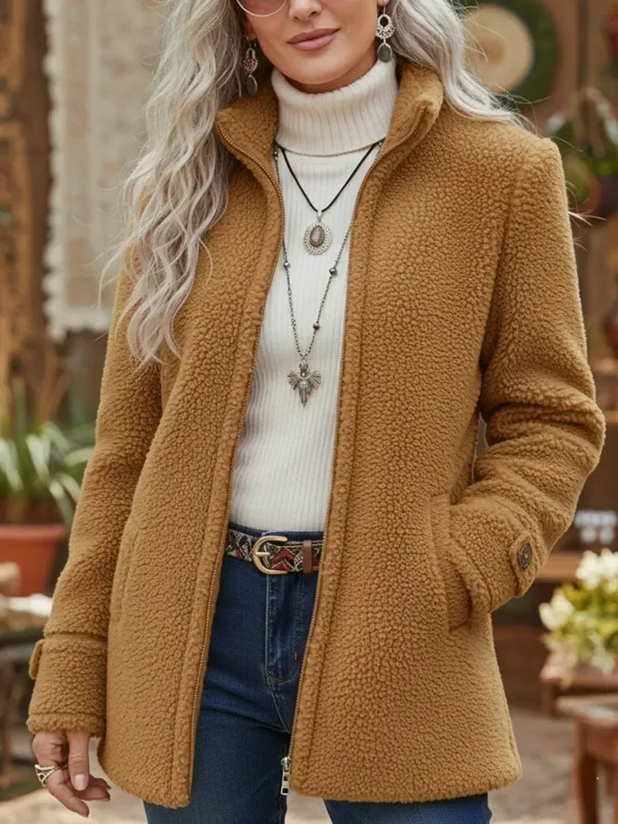 Judith | Gemütliche Stehkragen-Full-Zip-Jacke