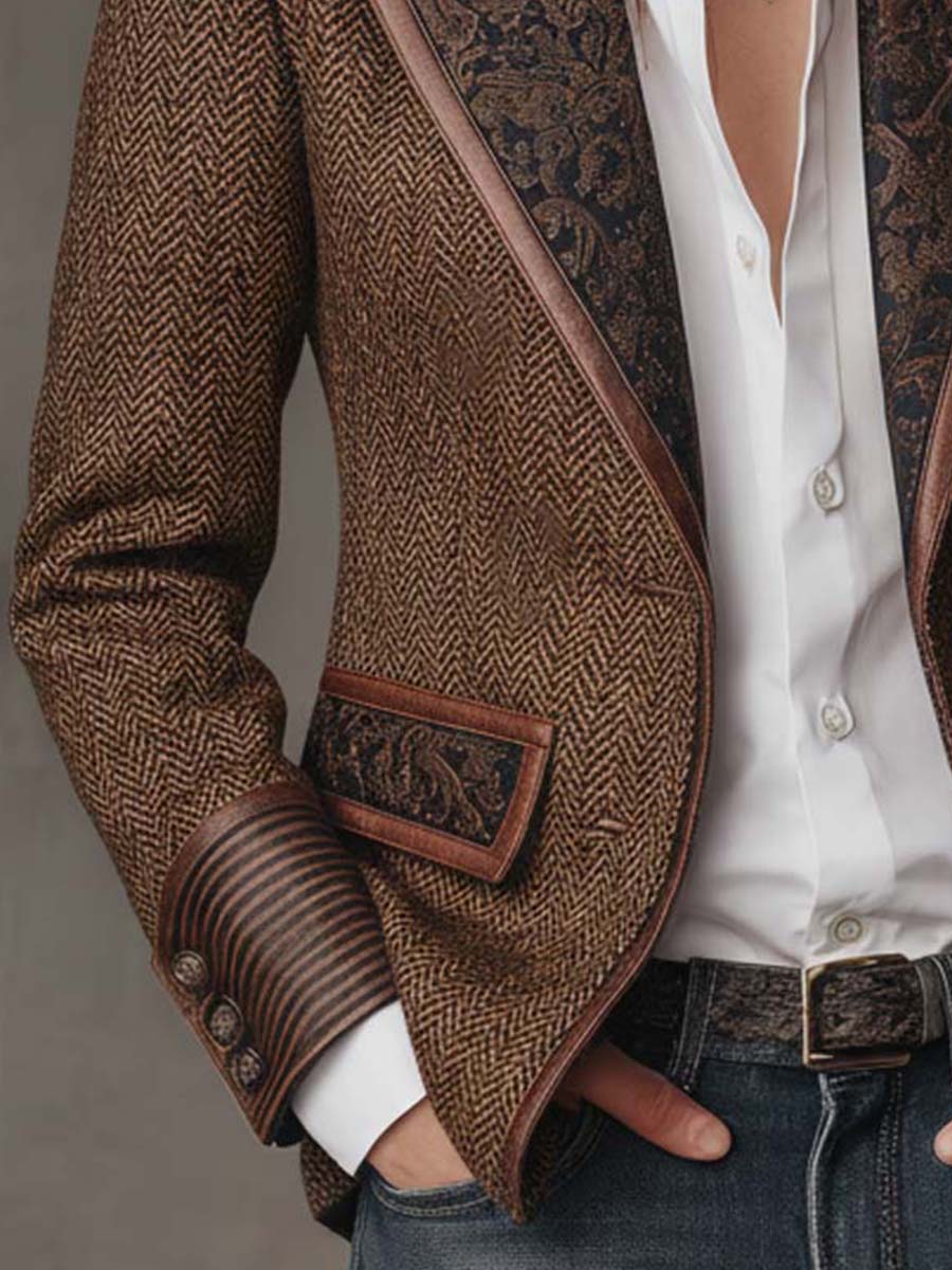 Gisèle | Blazer mit Chevron-Druckeinsätzen