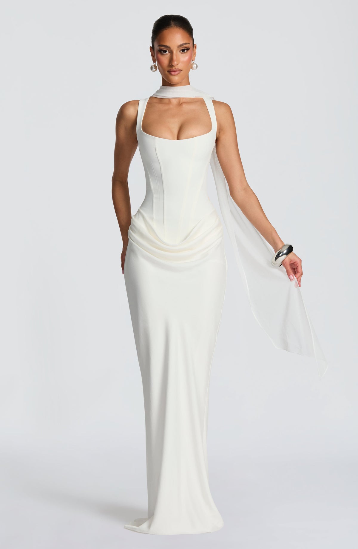 Éléonore | Maxikleid mit quadratischem Ausschnitt