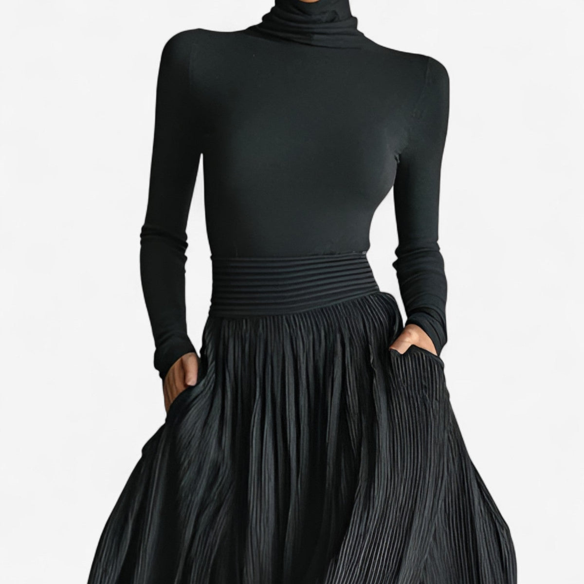 Sabrina | Elegantes High-Waist Maxikleid mit Seitenschlitz
