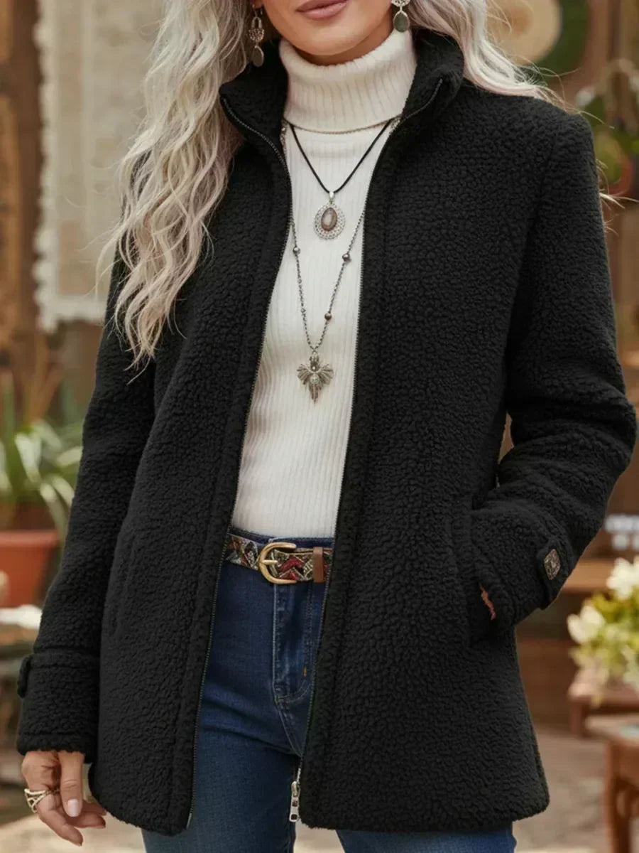 Judith | Gemütliche Stehkragen-Full-Zip-Jacke