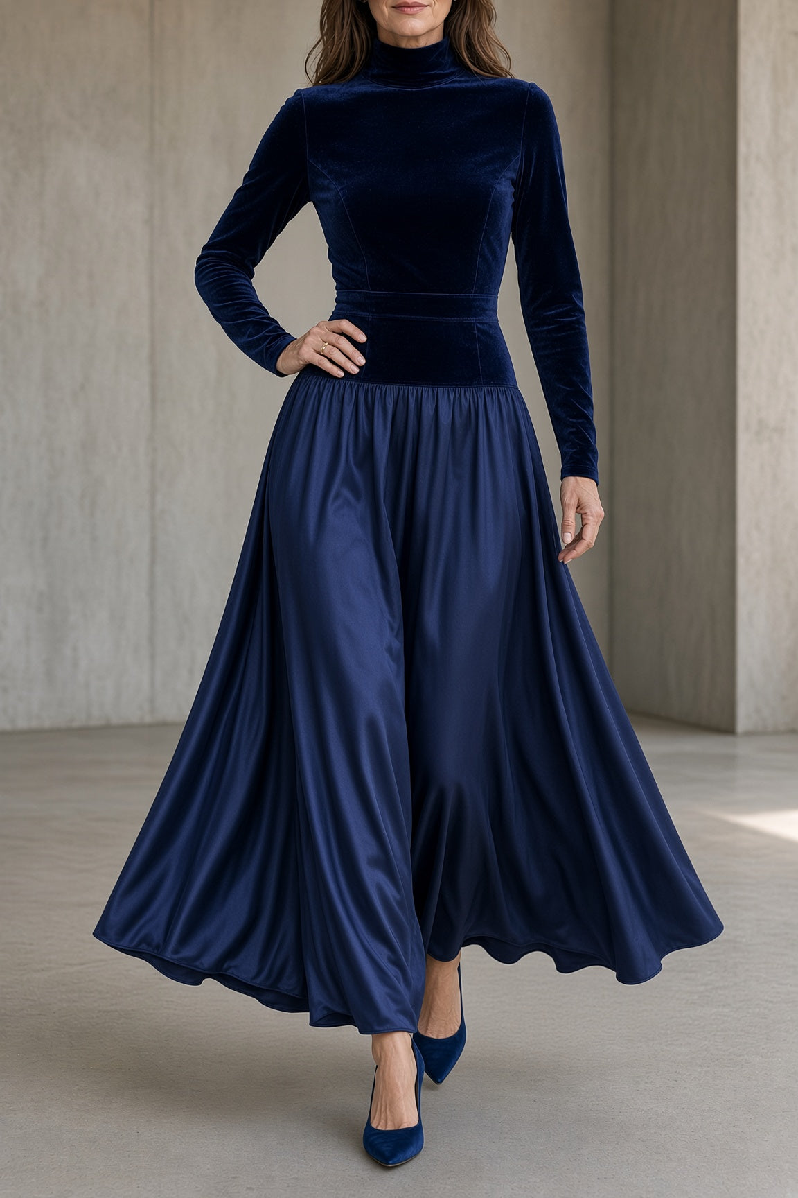Viviane | Lange Veloursrobe