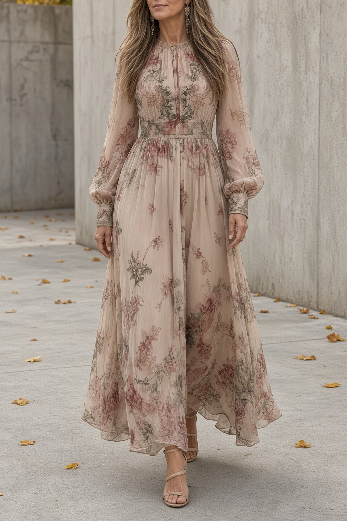 Louise | Maxikleid mit Blumenmuster