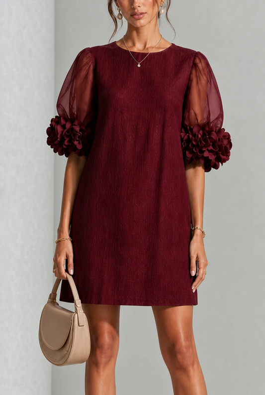 Isaure | Schickes Kleid mit Blumenärmeln