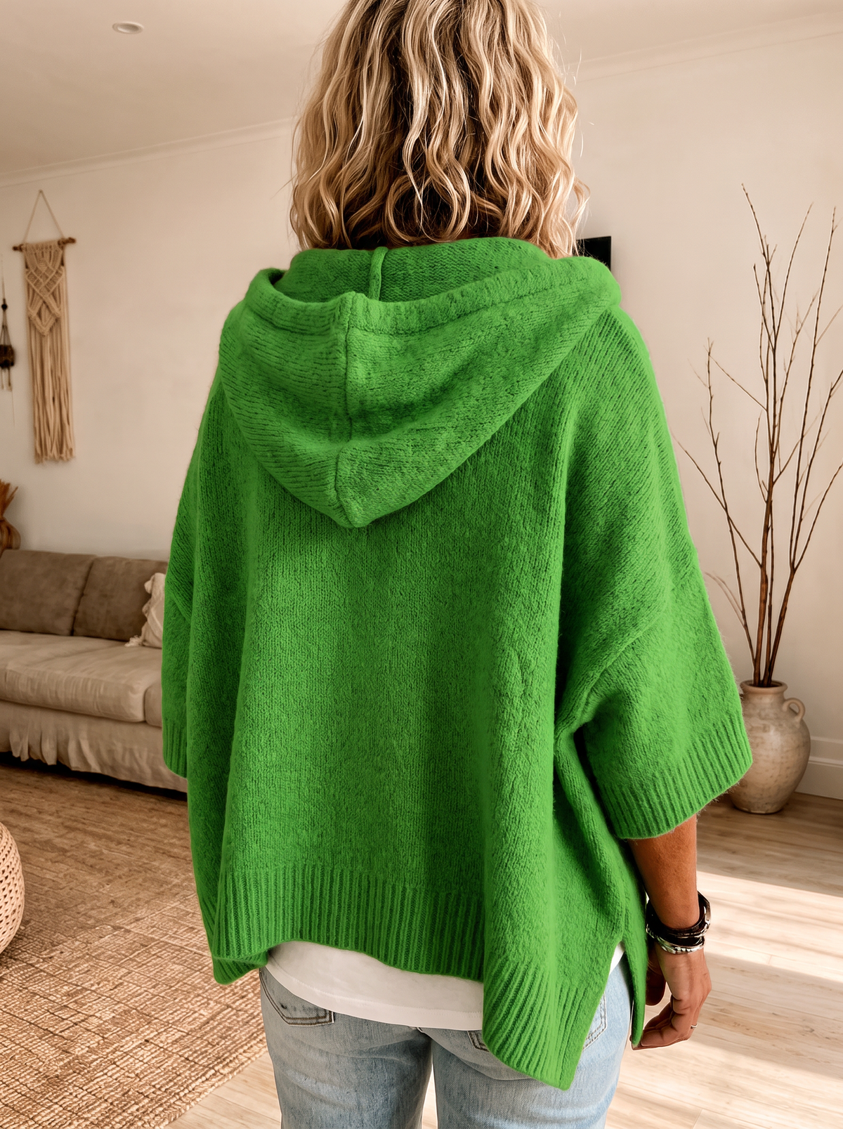 Margaux | Eleganter Poncho-Pullover in Grün