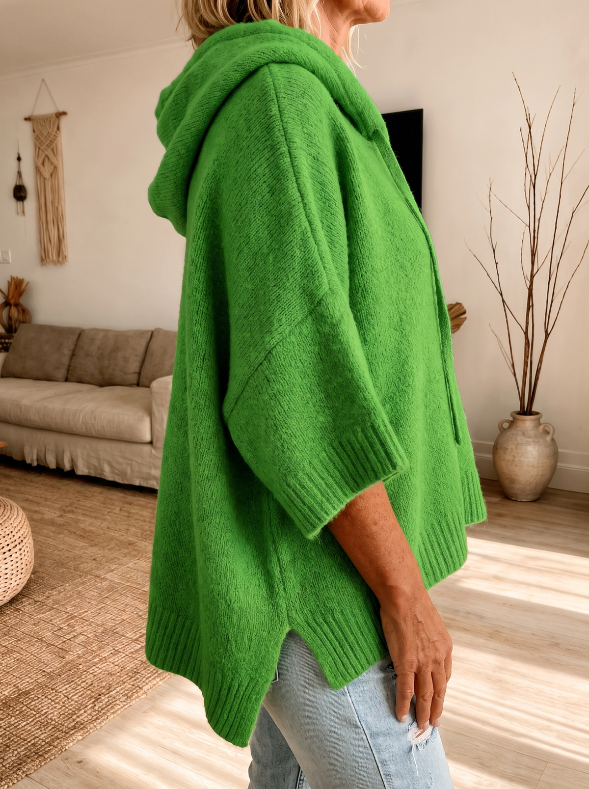 Margaux | Eleganter Poncho-Pullover in Grün