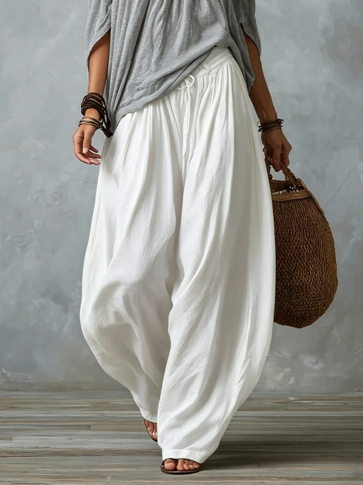 Morgane | Ensemble mit schulterfreien Oberteil und weiter Hose