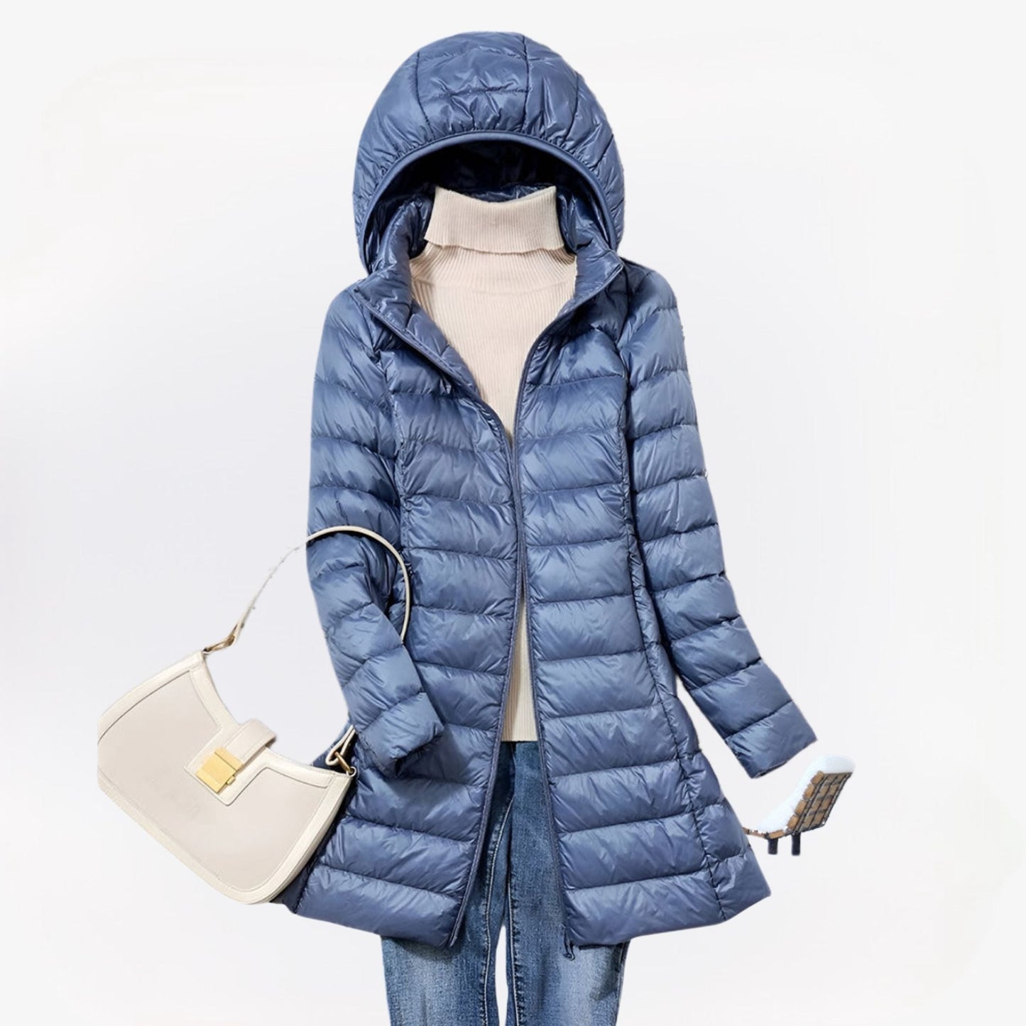 Cecilia | Steppmantel mit Kapuze – Warm, leicht & zeitlos elegant