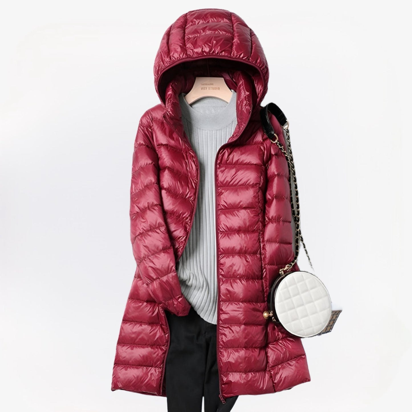 Cecilia | Steppmantel mit Kapuze – Warm, leicht & zeitlos elegant
