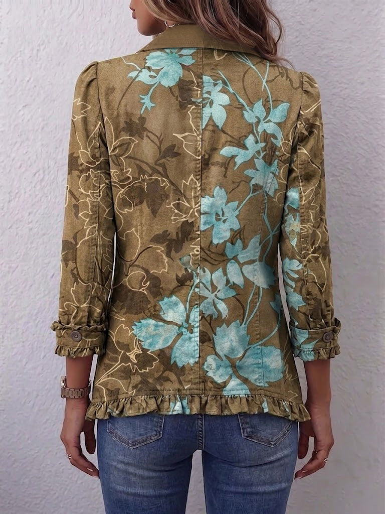 Blanche | Vintage Boho Blümchenjacke mit Volants