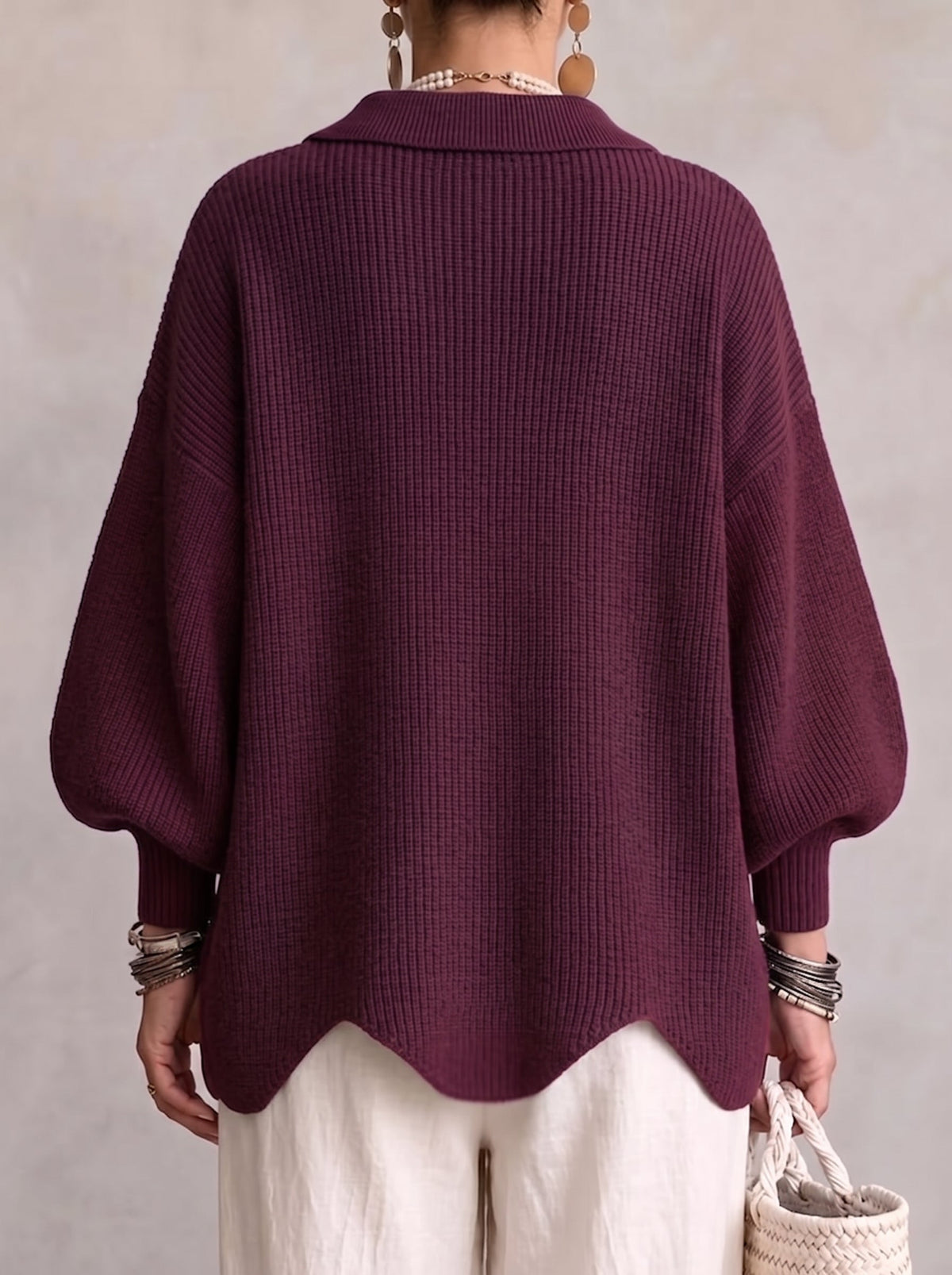 Karina | Grobstrickjacke mit goldfarbenen Knöpfen