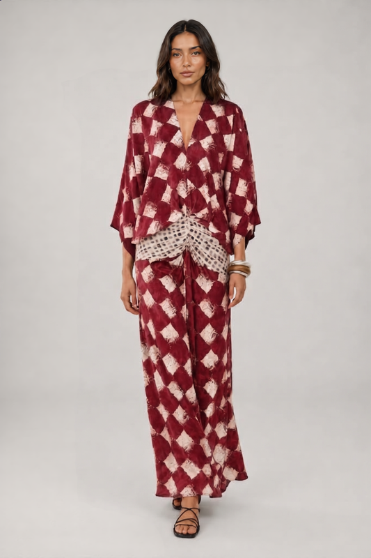 MAÉLIA – Maxikleid mit andalusischem Mosaikmuster