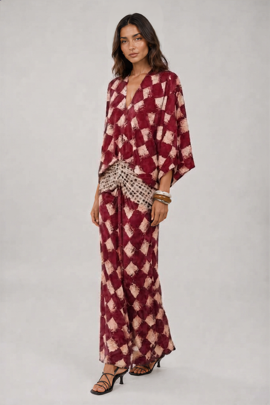 MAÉLIA – Maxikleid mit andalusischem Mosaikmuster