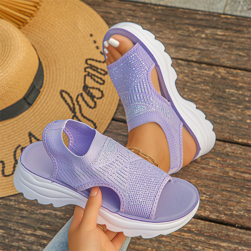 ELISE – Elegante Damen-Plateausandalen aus atmungsaktivem Mesh