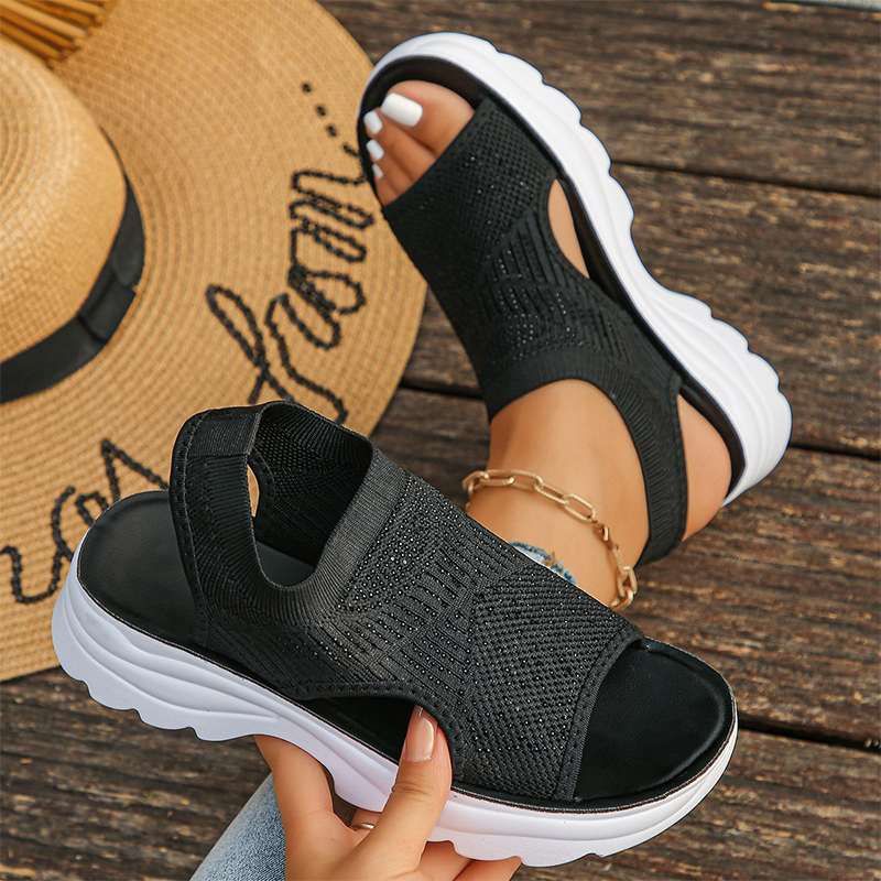 ELISE – Elegante Damen-Plateausandalen aus atmungsaktivem Mesh