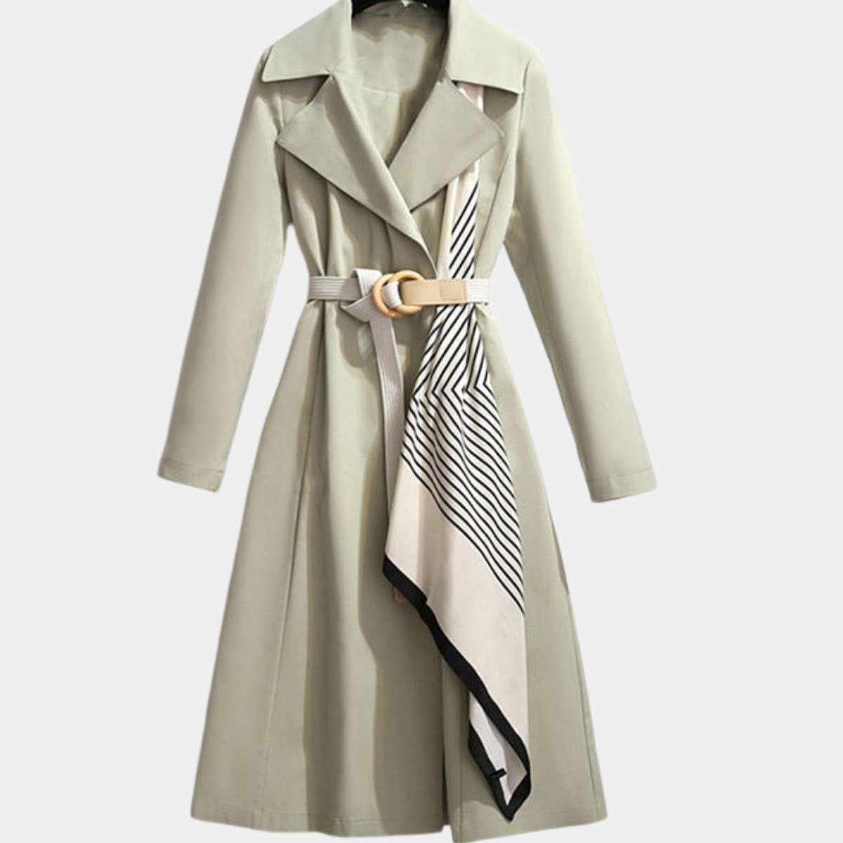 Clarice | Gürtelted Klassischer Midi Trenchcoat