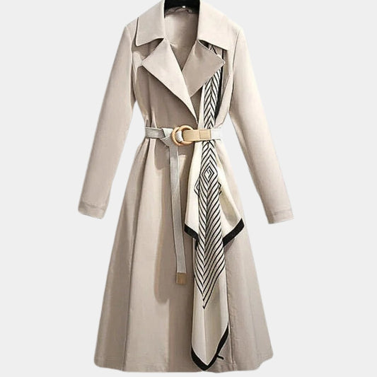 Clarice | Gürtelted Klassischer Midi Trenchcoat