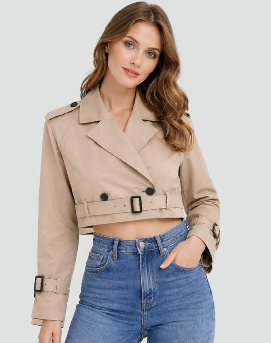 Juliana | Gekürzter Gürtel-Trenchcoat