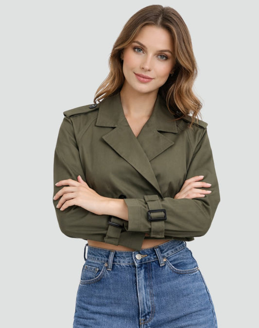 Juliana | Gekürzter Gürtel-Trenchcoat