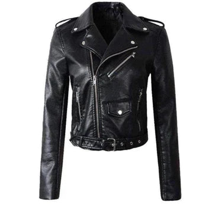 Rachel | Kurz geschnittene, taillierte Motorradjacke
