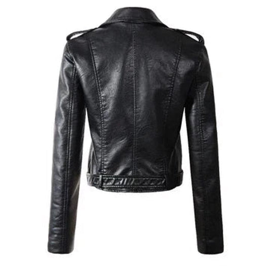 Rachel | Kurz geschnittene, taillierte Motorradjacke