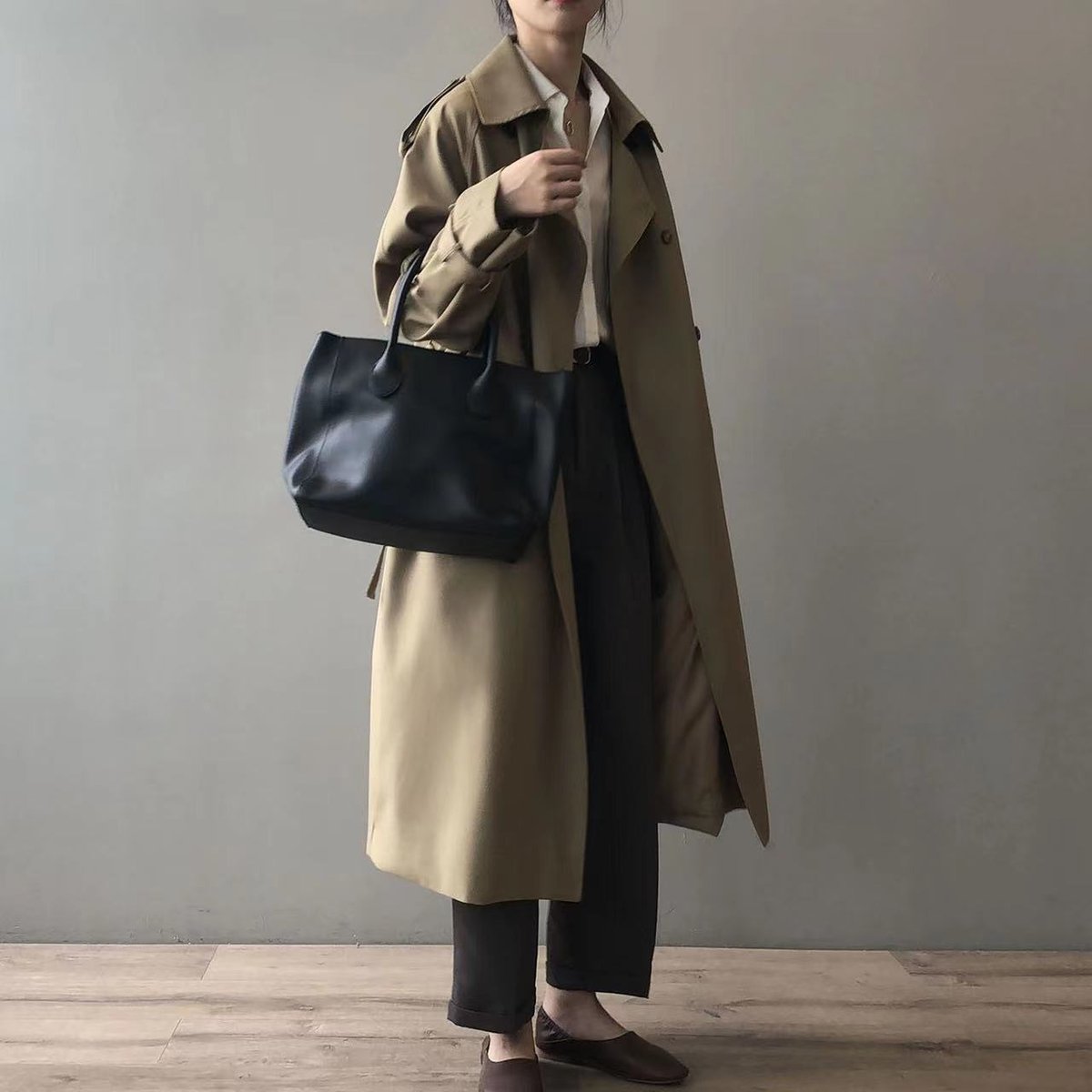 Katherine | Doppelreihiger Gürtel-Langer Trenchcoat