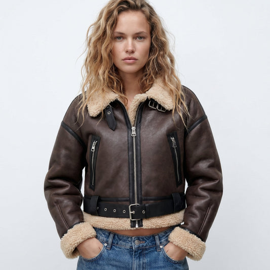 Verena | Kurze Aviator Bomberjacke
