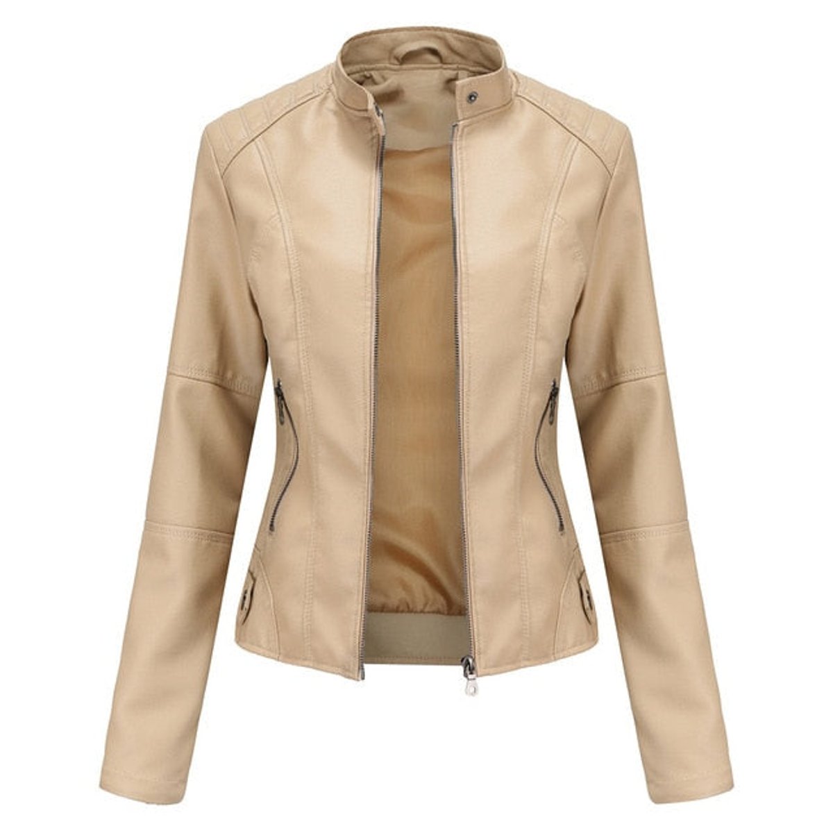 Helen | Verfeinerte Motorradjacke mit Stehkragen