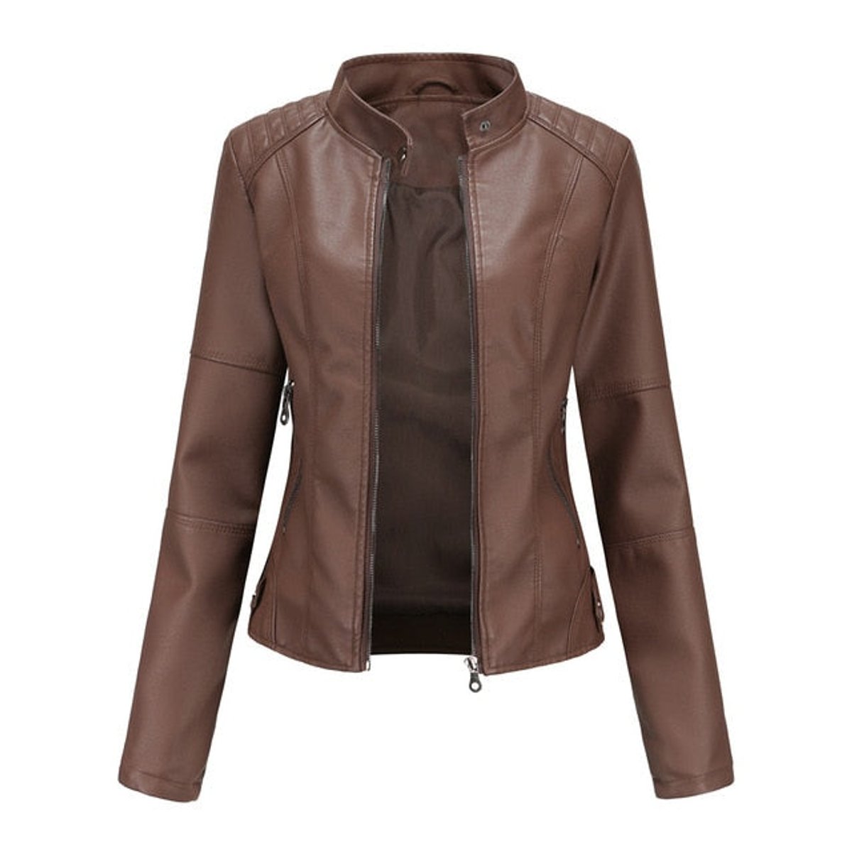 Helen | Verfeinerte Motorradjacke mit Stehkragen