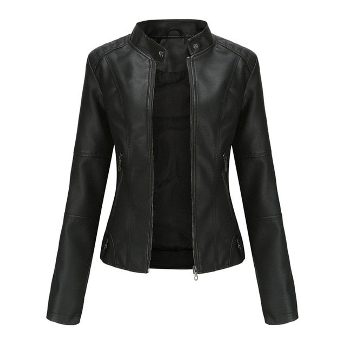 Helen | Verfeinerte Motorradjacke mit Stehkragen