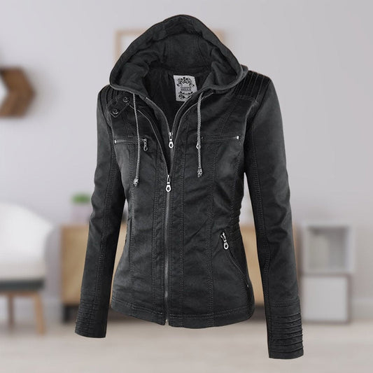Lucinda | Kapuzen-Motojacke mit abnehmbarer Kapuze