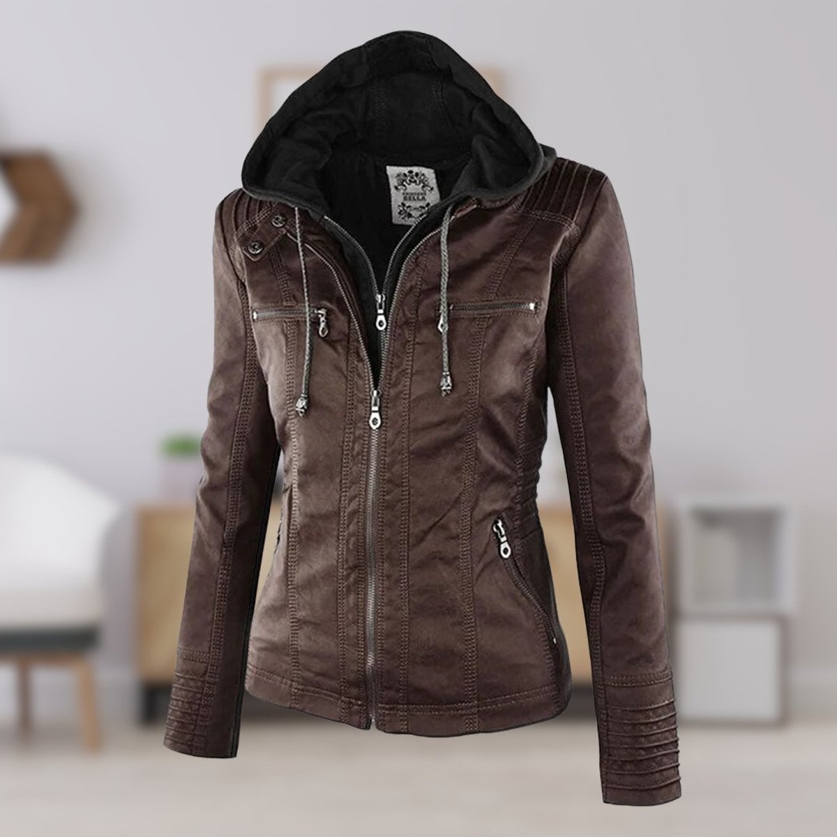 Lucinda | Kapuzen-Motojacke mit abnehmbarer Kapuze