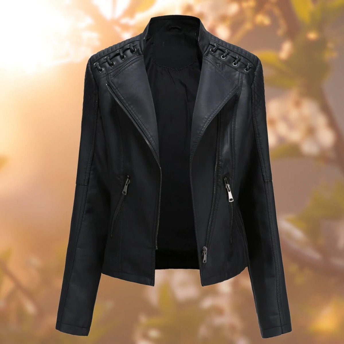 Valentina | Moto-Style Zip-Up Jacke
