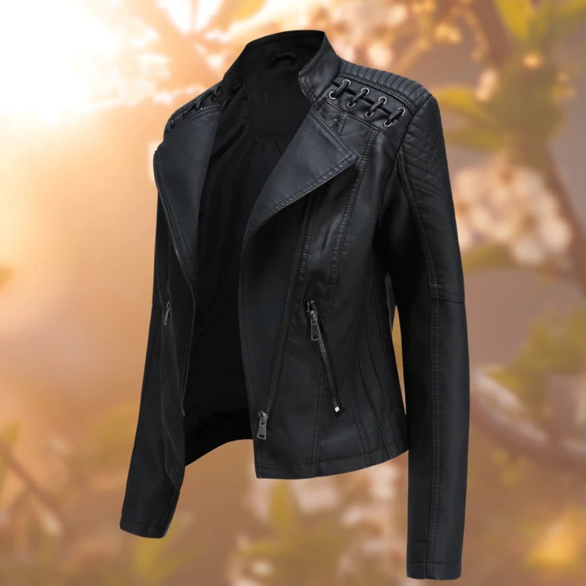 Valentina | Moto-Style Zip-Up Jacke