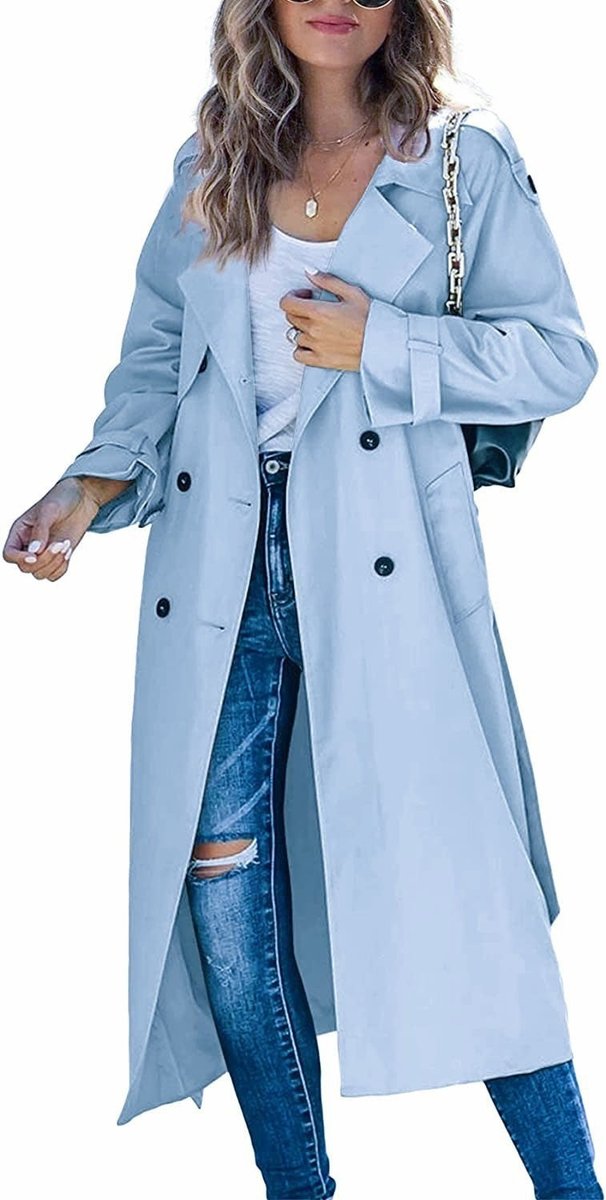 Juliet | Doppelreihiger Gürtel-Langer Trenchcoat