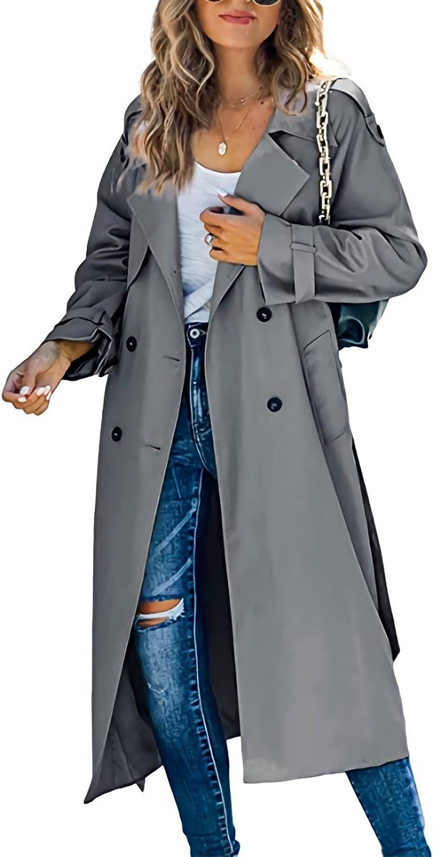 Juliet | Doppelreihiger Gürtel-Langer Trenchcoat