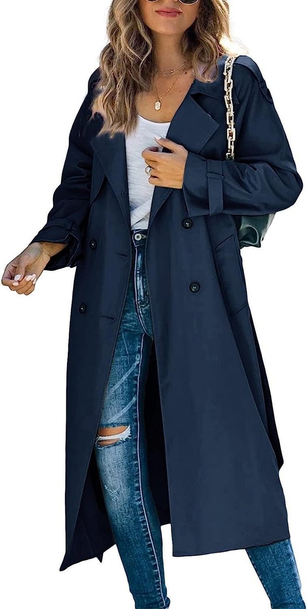 Juliet | Doppelreihiger Gürtel-Langer Trenchcoat