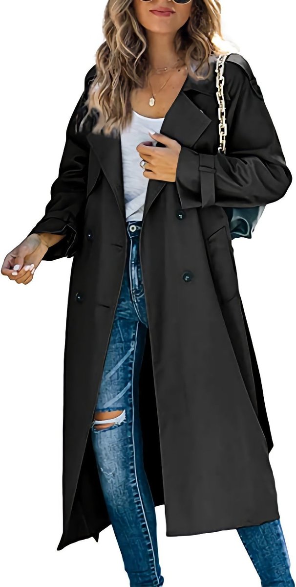 Juliet | Doppelreihiger Gürtel-Langer Trenchcoat
