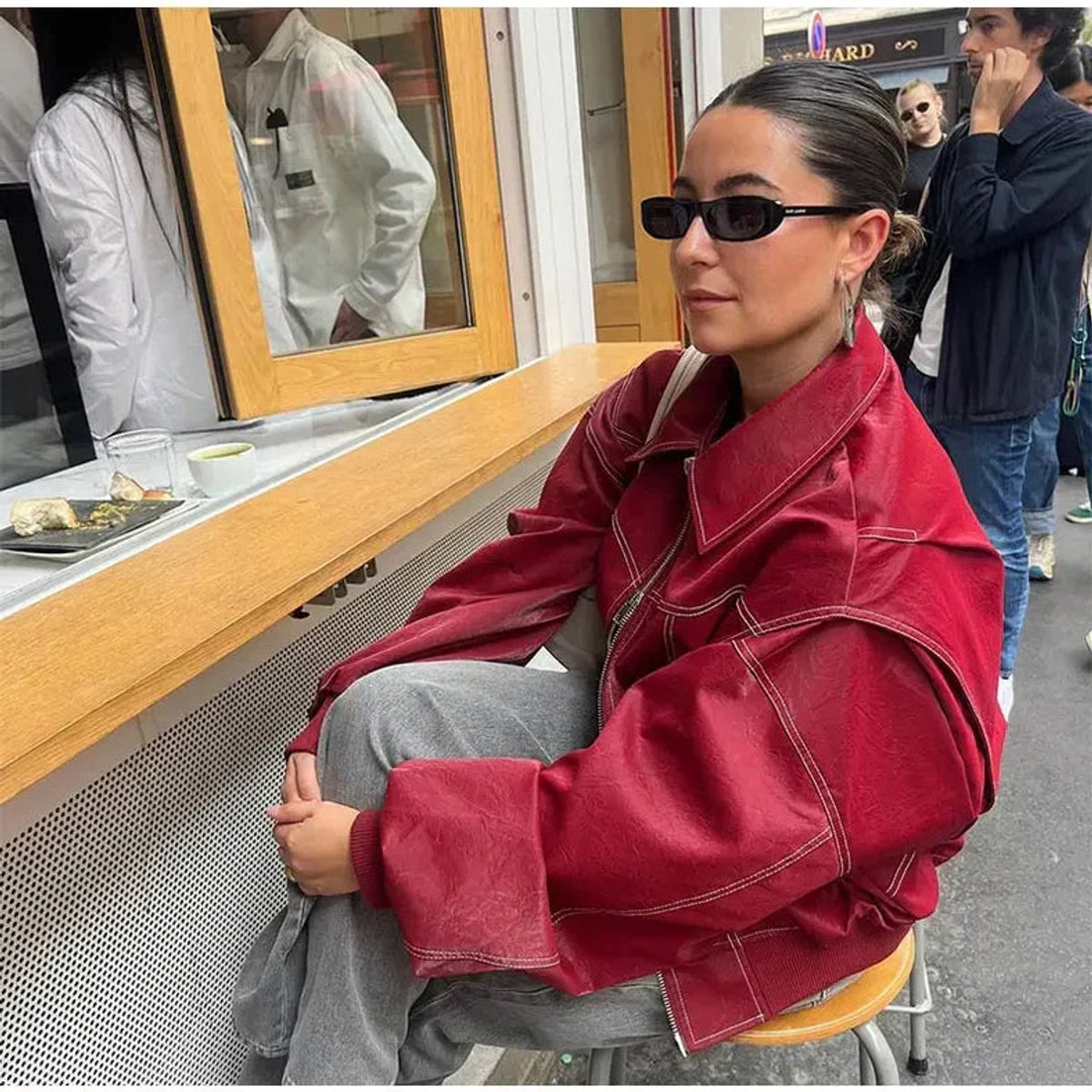 Renée | Oversized Bomberjacke mit Kontrastnähten