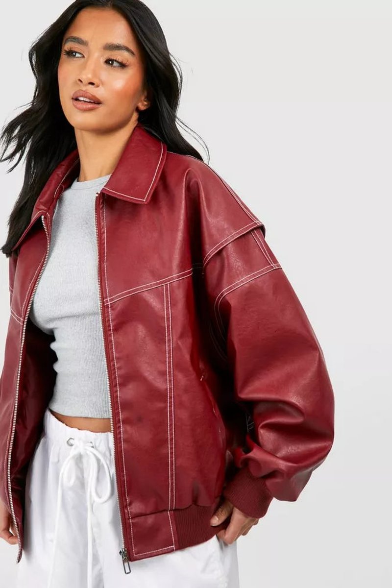 Renée | Oversized Bomberjacke mit Kontrastnähten