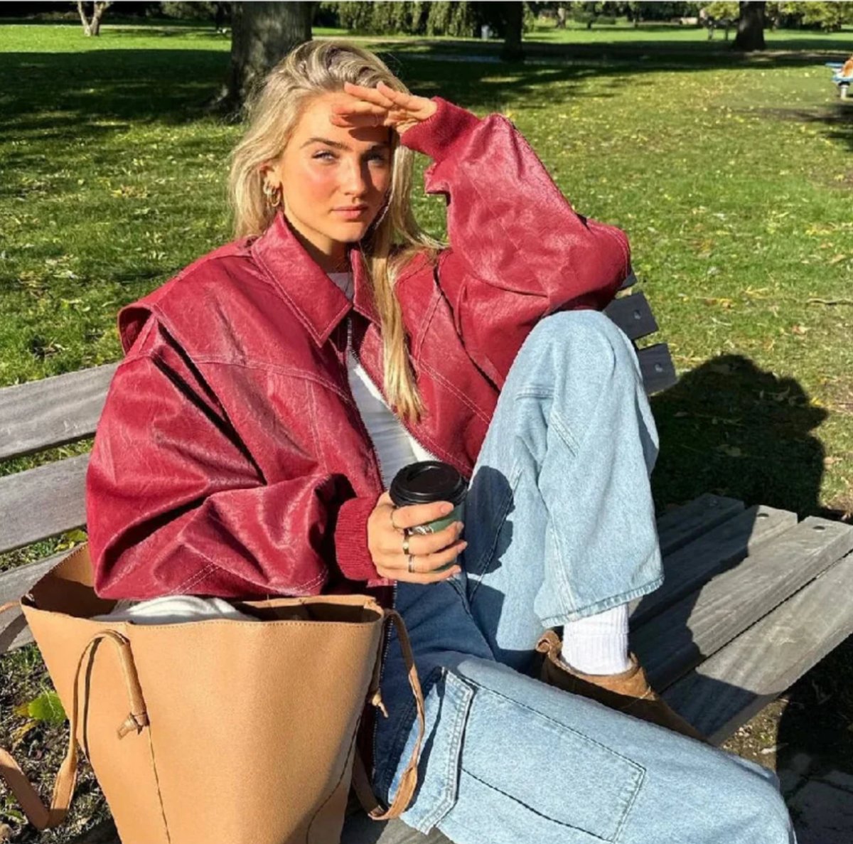 Renée | Oversized Bomberjacke mit Kontrastnähten