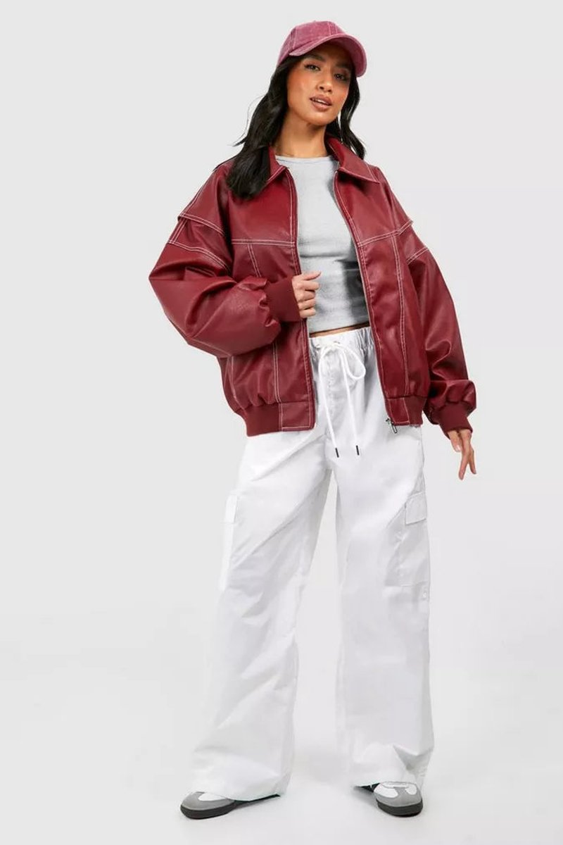Renée | Oversized Bomberjacke mit Kontrastnähten